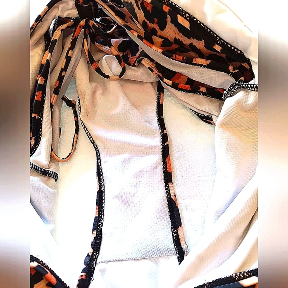 HOT! Cut-out One Piece Swimsuit 2XL Leopard Cheetah Plus Sexy Tropical Jungle - Picture 8 of 9